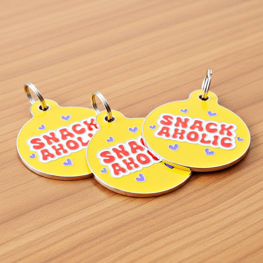 Snackaholic Collar Tag