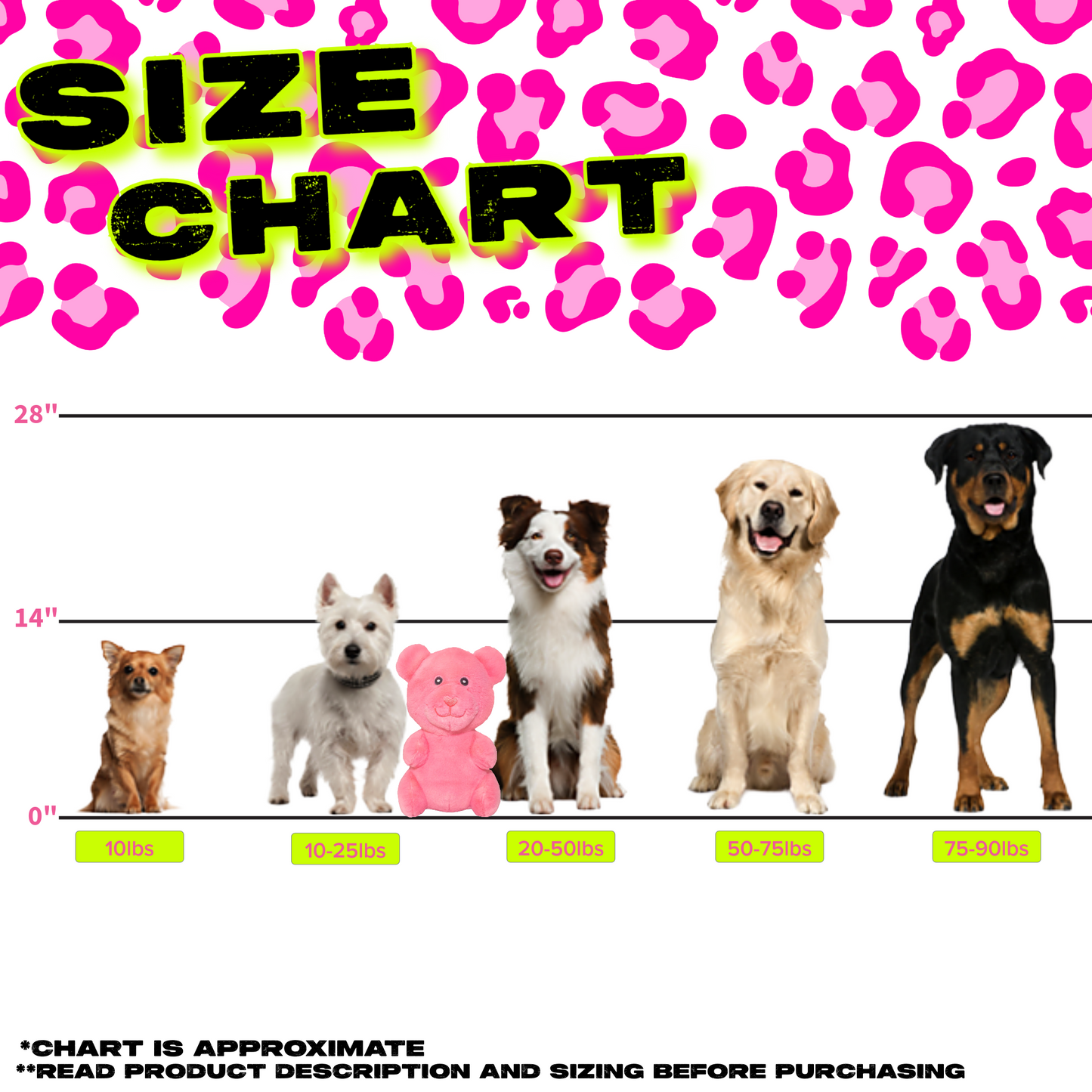 BIG NEON GUMMY BEAR DOG TOY