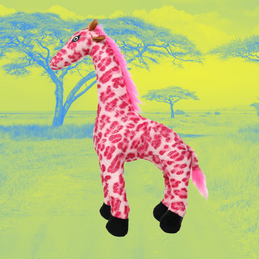 LARGE HOT PINK GIRAFFE DOG TOY