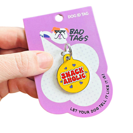 Snackaholic Collar Tag