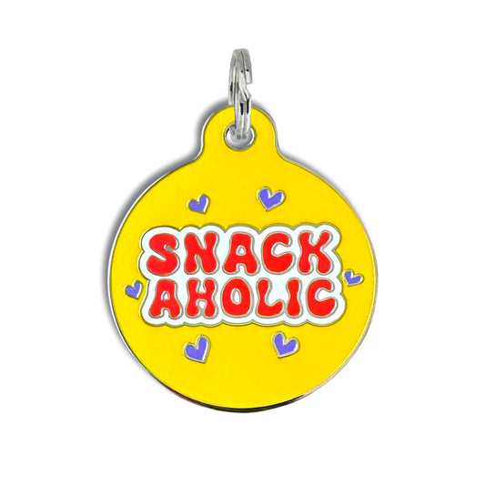 Snackaholic Collar Tag