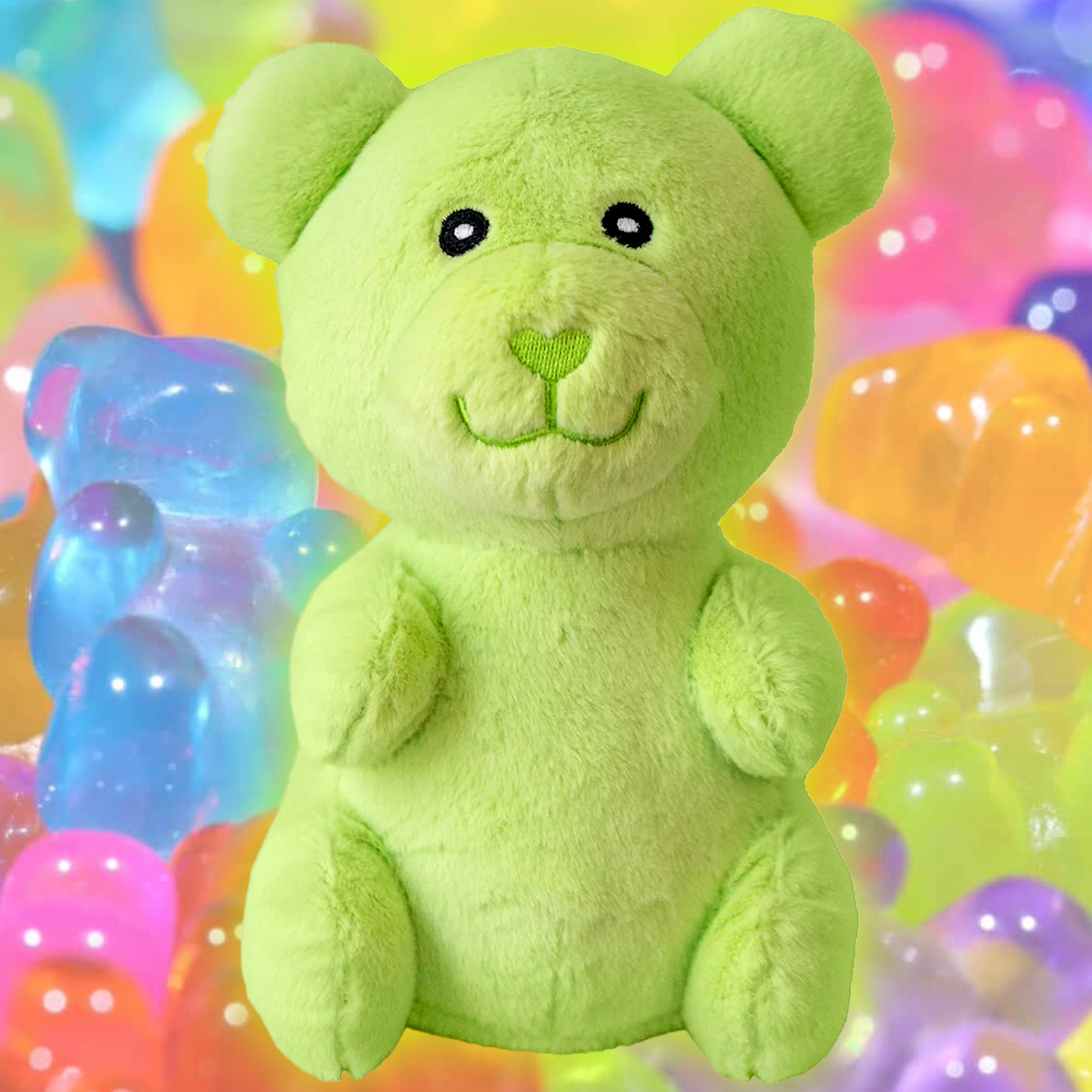 BIG NEON GUMMY BEAR DOG TOY