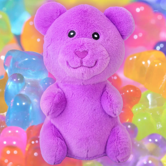 BIG NEON GUMMY BEAR DOG TOY