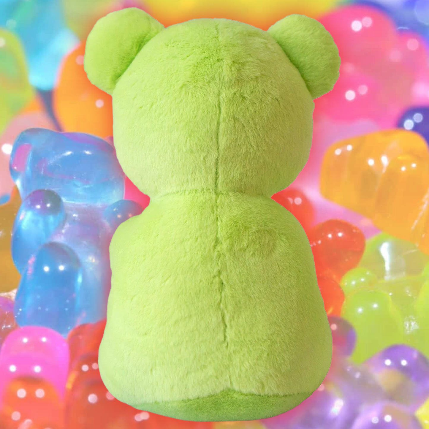 BIG NEON GUMMY BEAR DOG TOY