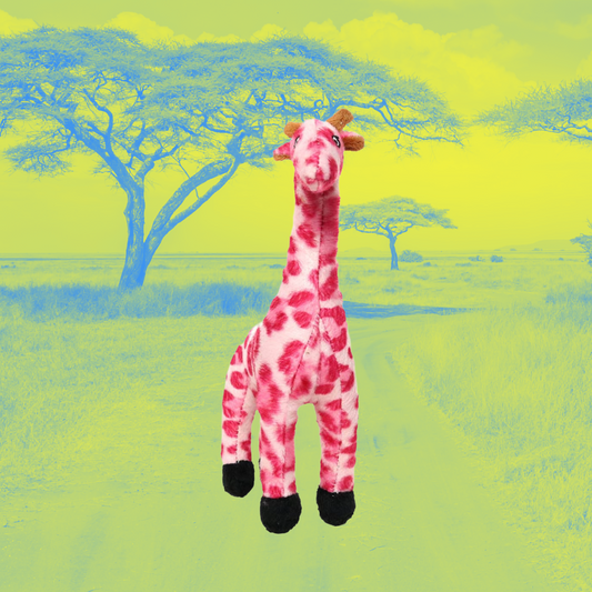 HOT PINK GIRAFFE DOG TOY