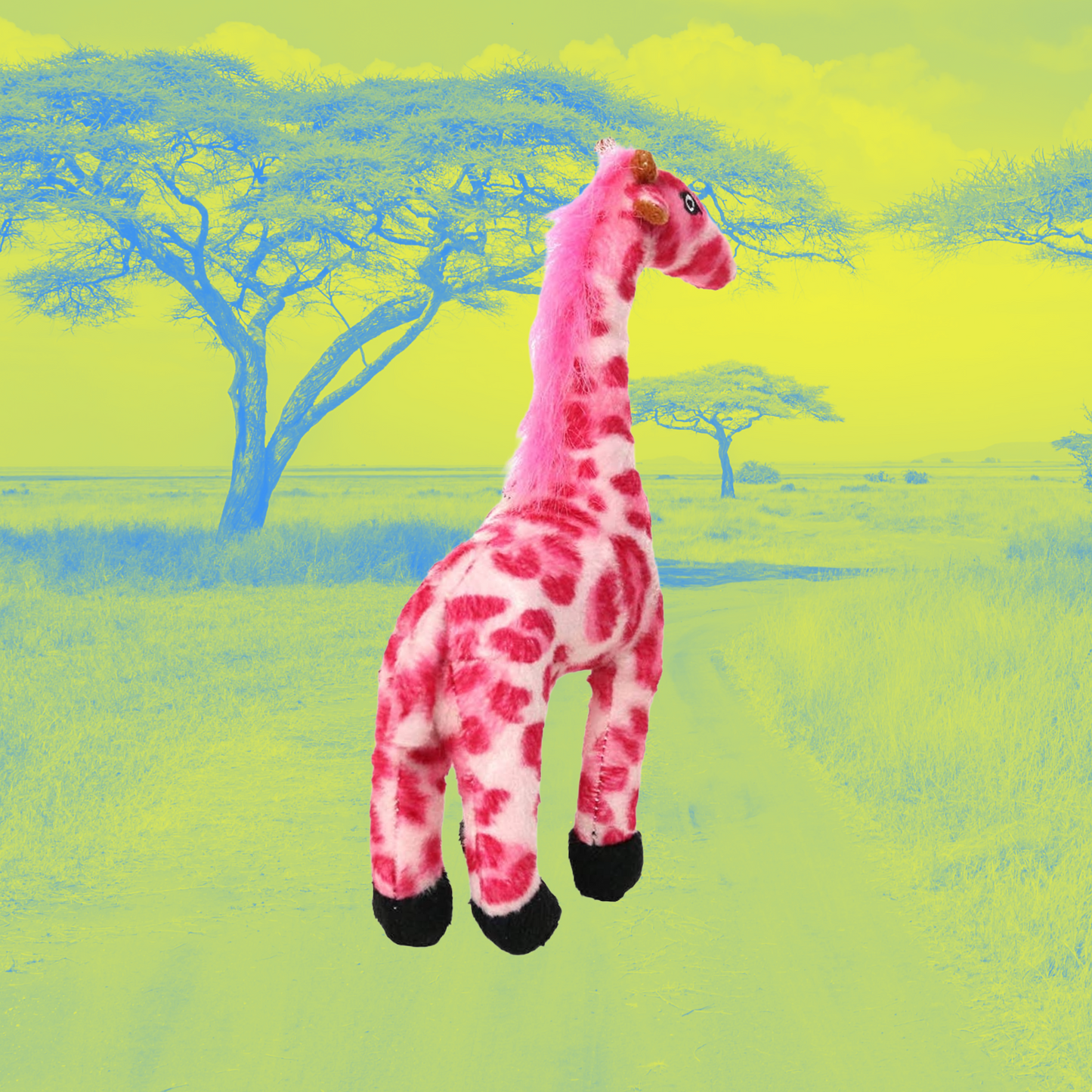 HOT PINK GIRAFFE DOG TOY