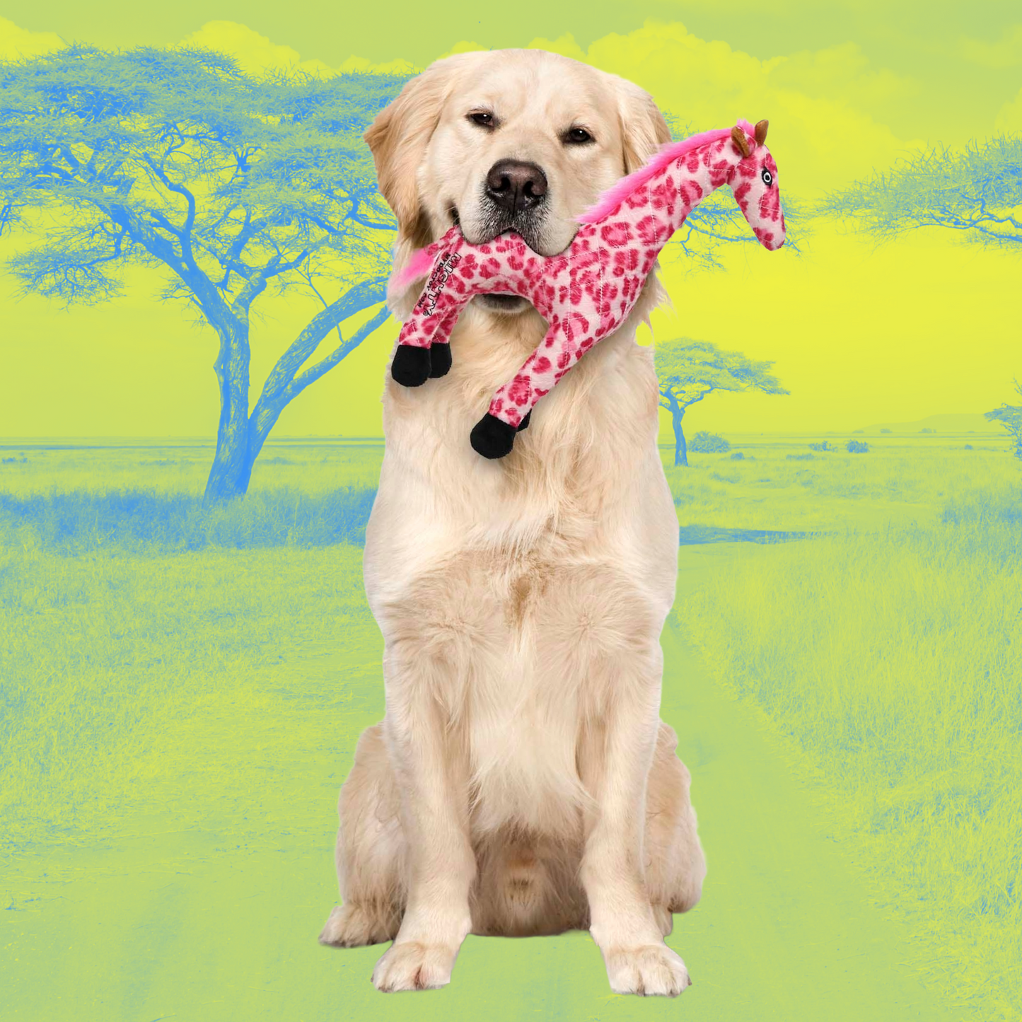 LARGE HOT PINK GIRAFFE DOG TOY