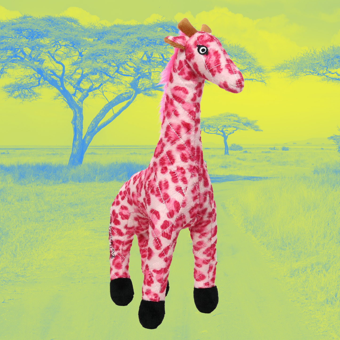LARGE HOT PINK GIRAFFE DOG TOY