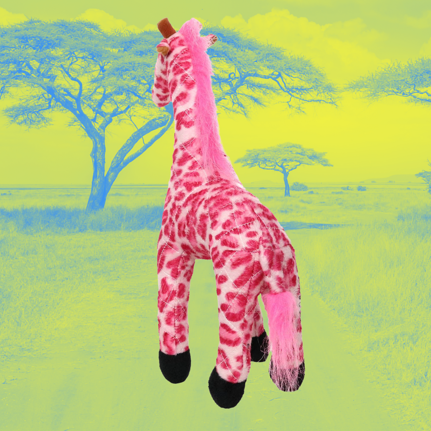 LARGE HOT PINK GIRAFFE DOG TOY
