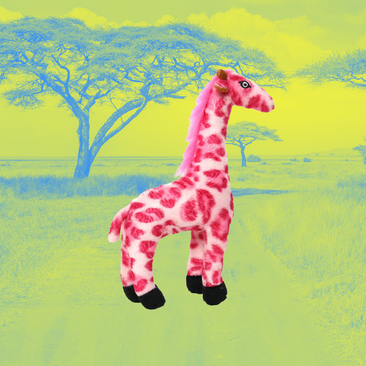 HOT PINK GIRAFFE DOG TOY