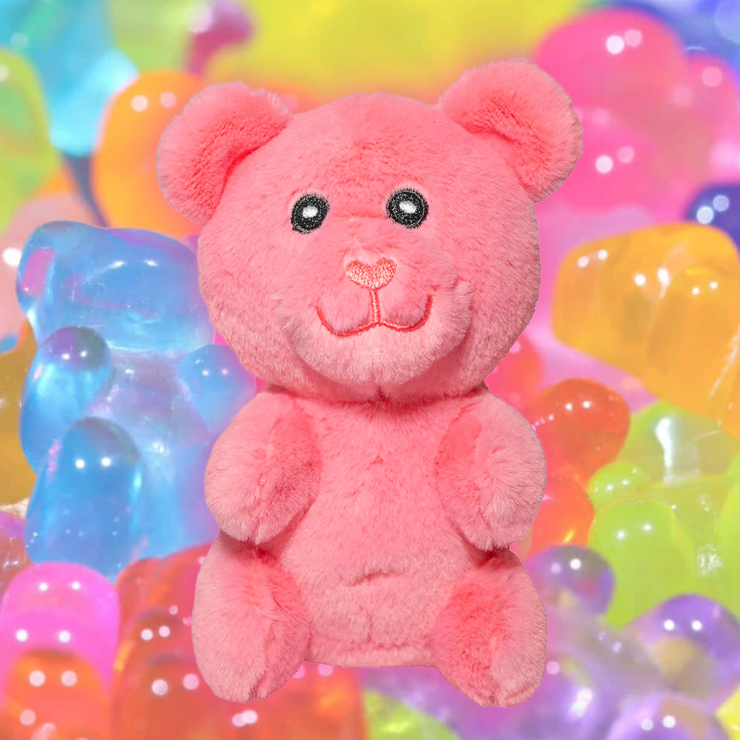 SMALL NEON GUMMY BEAR DOG TOY
