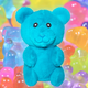 SMALL NEON GUMMY BEAR DOG TOY