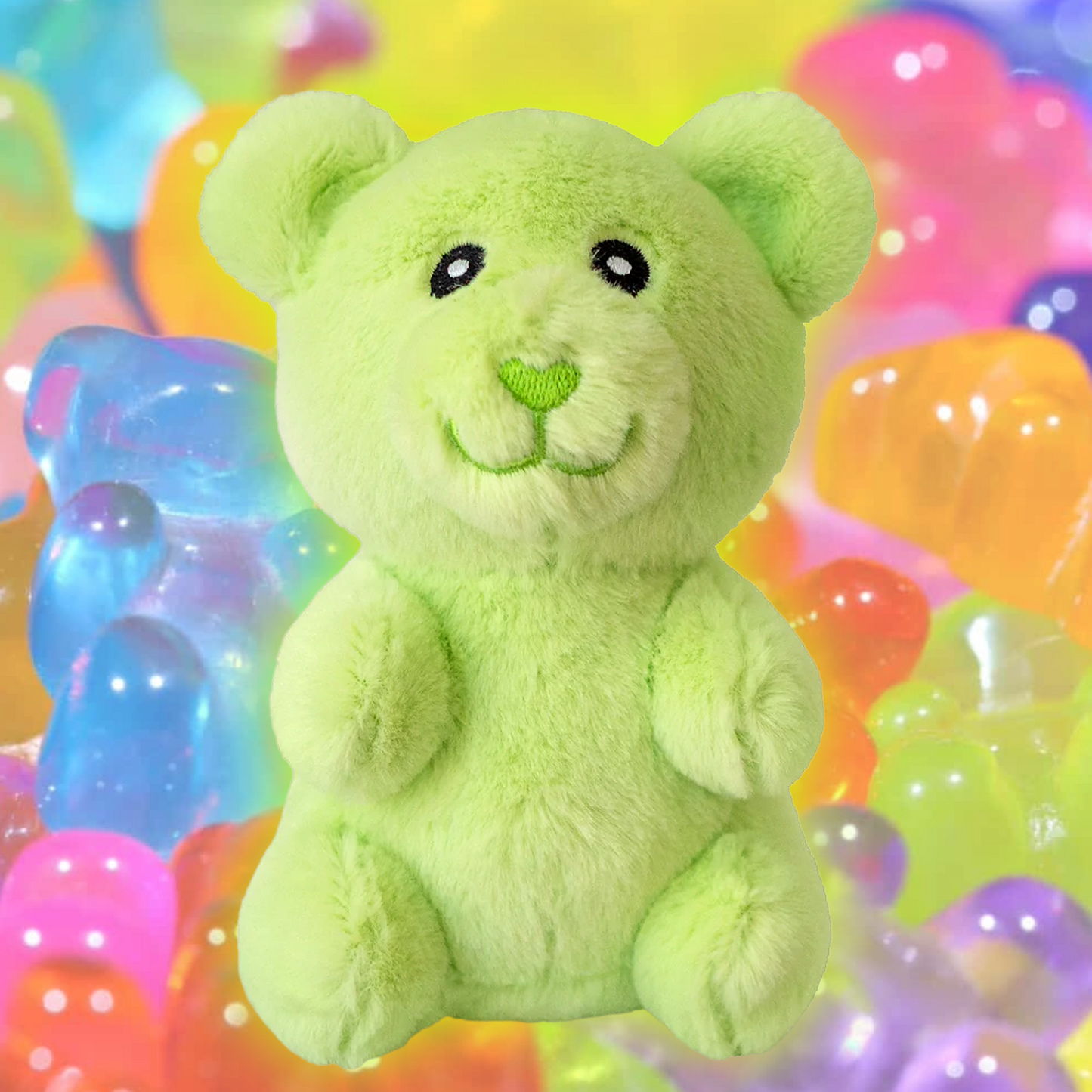 SMALL NEON GUMMY BEAR DOG TOY