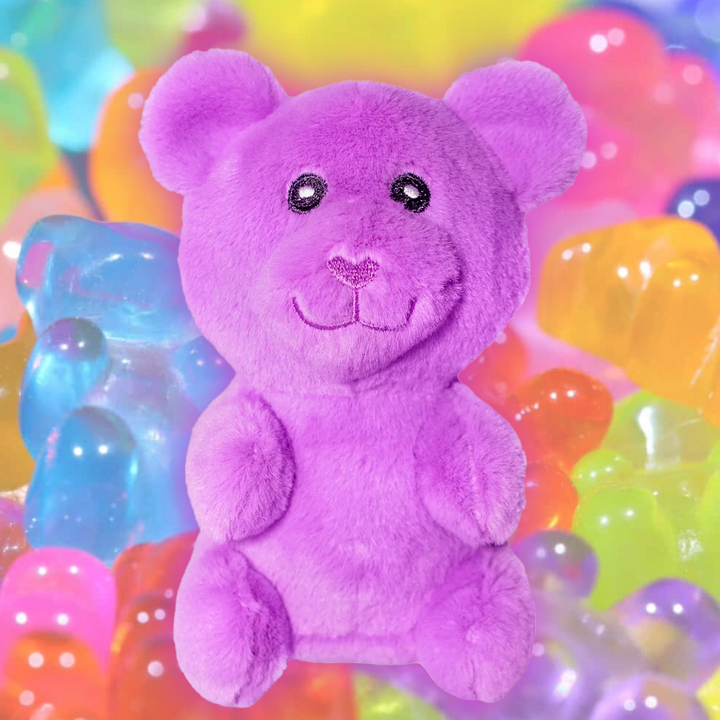 SMALL NEON GUMMY BEAR DOG TOY