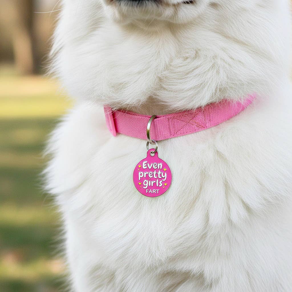 Even Pretty Girls Fart Collar Tag